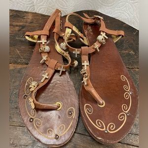 Skull and cross sandals